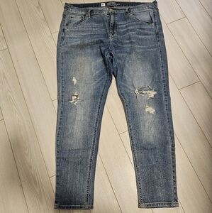 Denim jeans womens size 14 distressed skinny boyfriend premium plus size